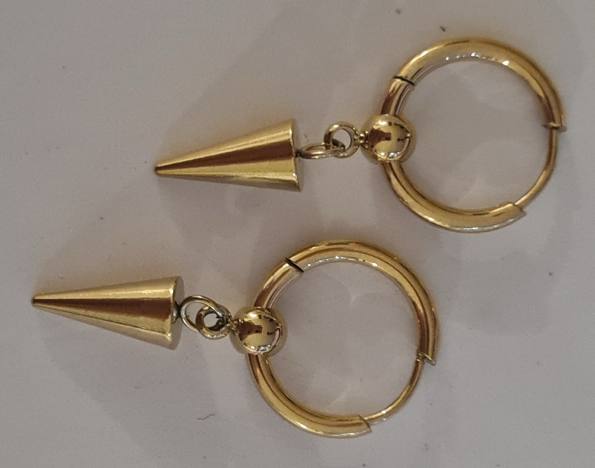 EH38 Hoop Earrings with cone pendant