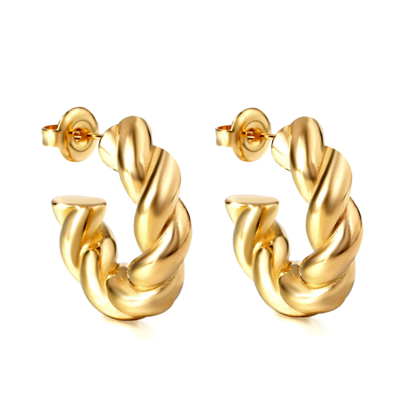 EH12 Twisted Gold hoop earrings