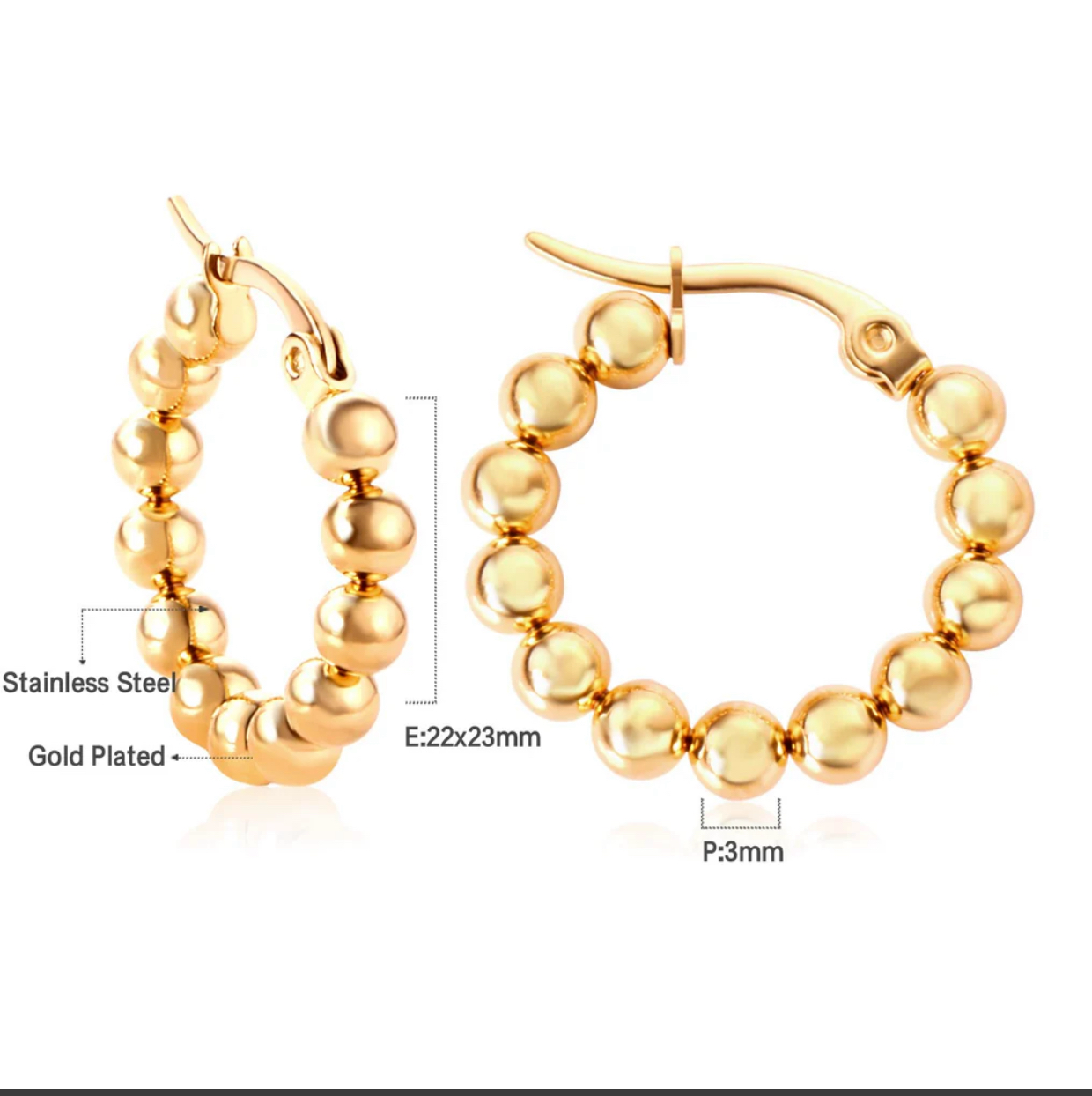 EH24 Hoop beaded earrings