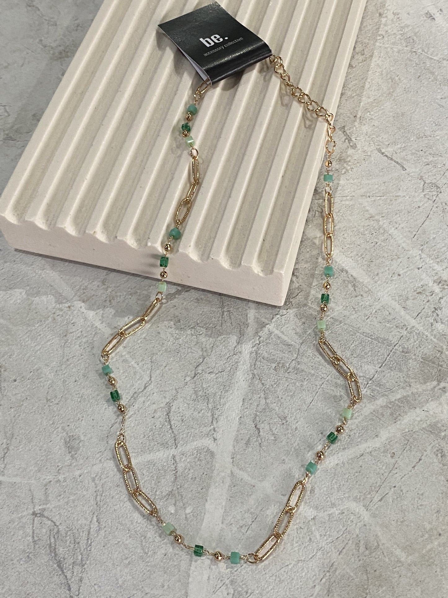 Be Aqua Beaded Loop Necklace be.NB1