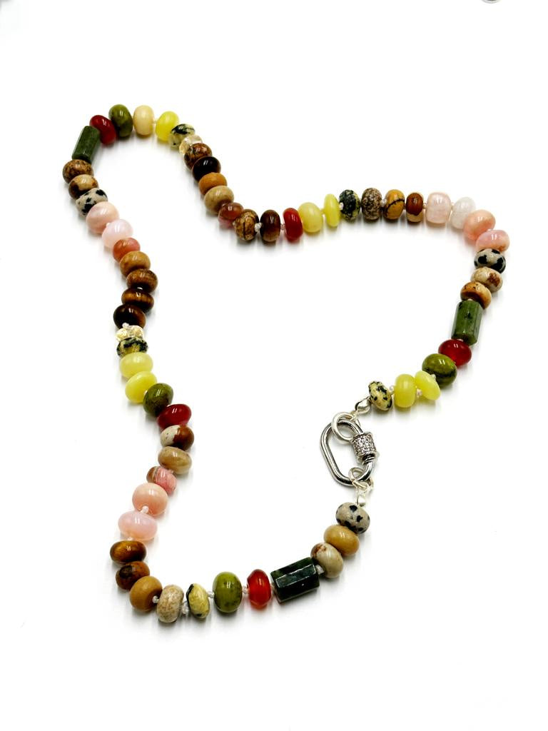 Gaia Earth Multi Gems Necklace Pistachio