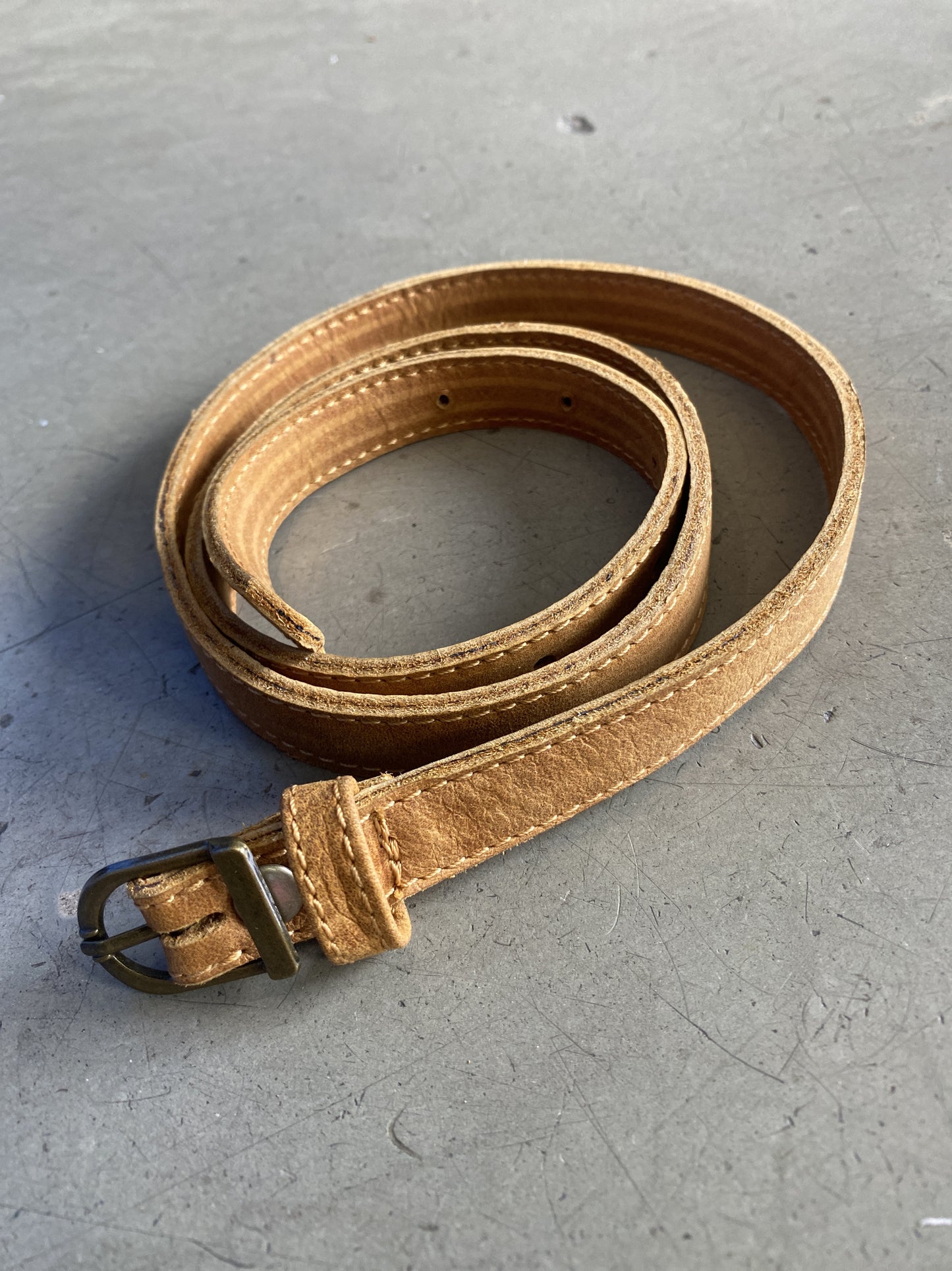 Leather Belt 1.5cm Tan