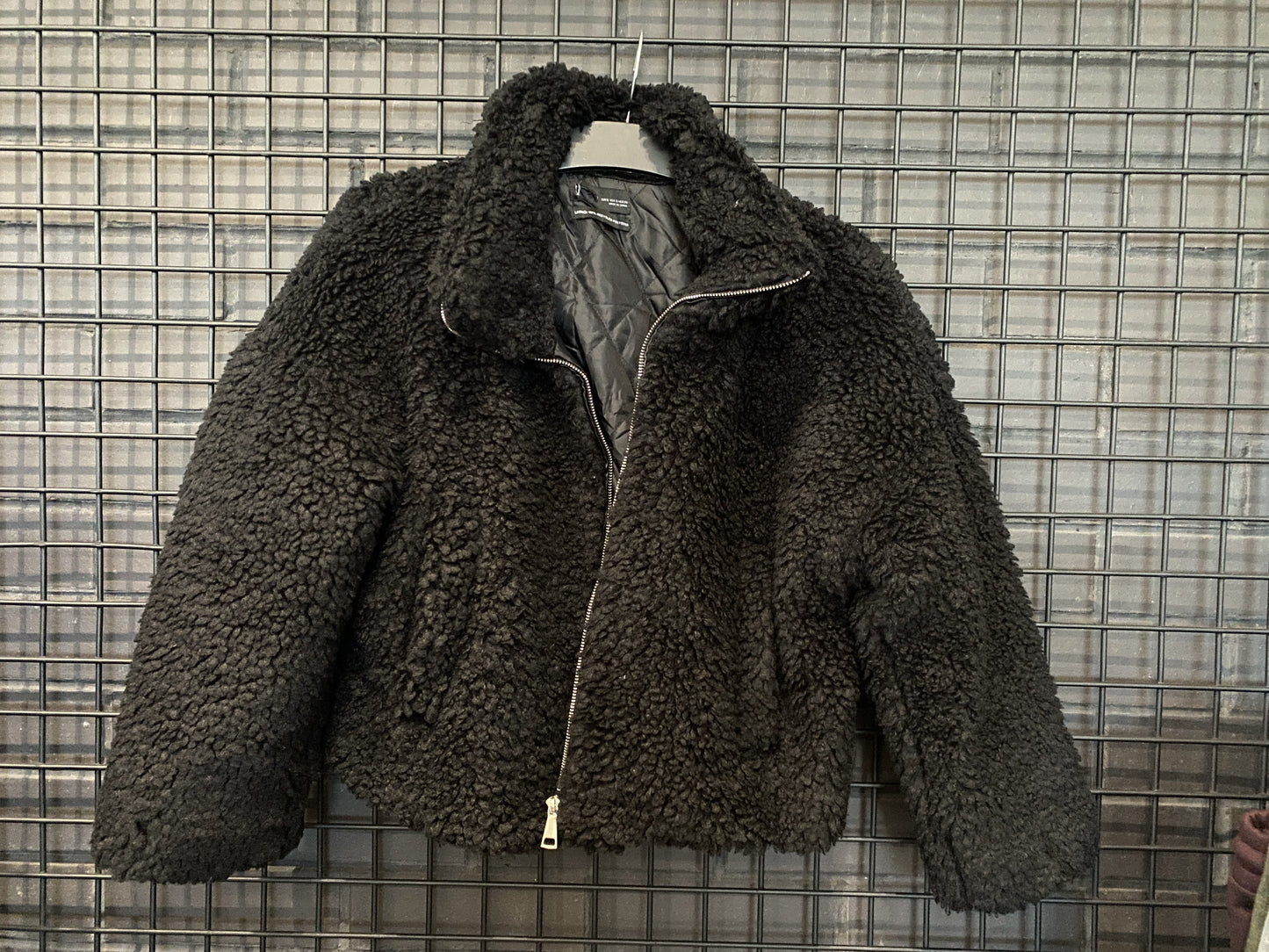 WS047 Black Teddy Cropped Jacket