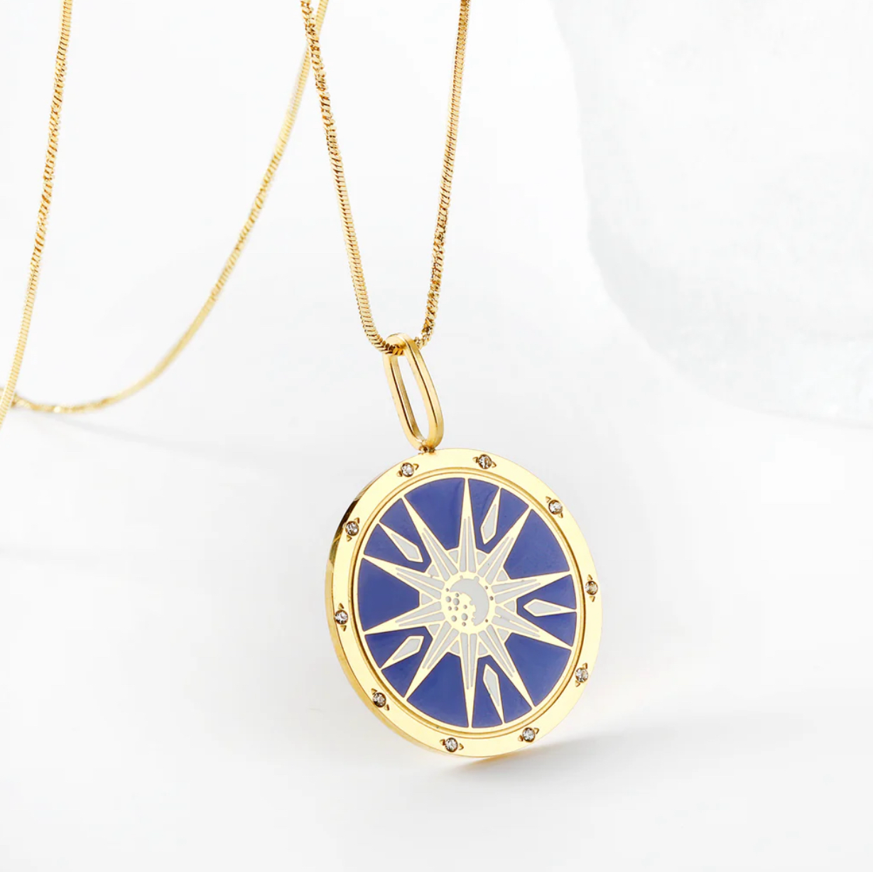 NP8 Navy and Gold North Star Necklace