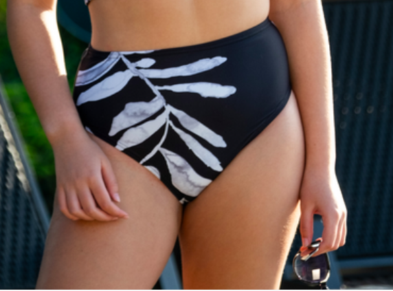 BLACK LEAF HIGH WAISTED BOTTOMS