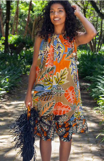 B7350 Madagascar Halter Dress