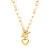 N3 Gold Heart Pendant with link chain