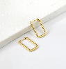 EH6 Rectangular Twisted Gold Hoops