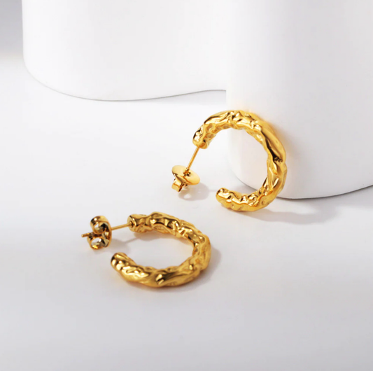 EH9 Gold melted hoops