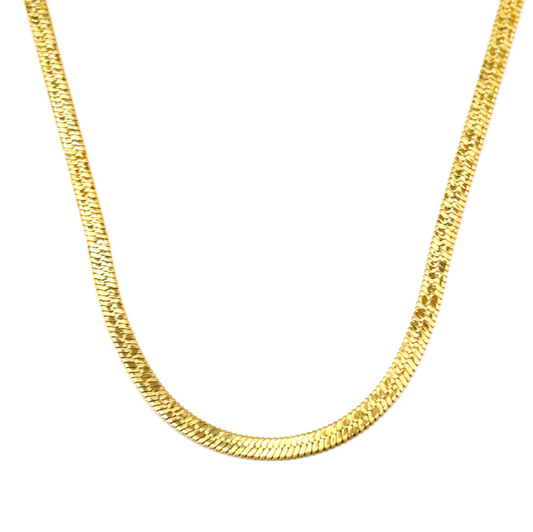 N1 Flat Gold chain necklace