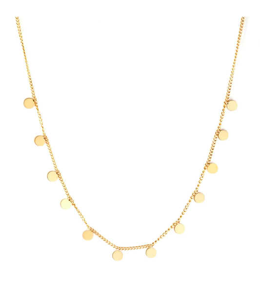 N4 Gold round tags Necklace