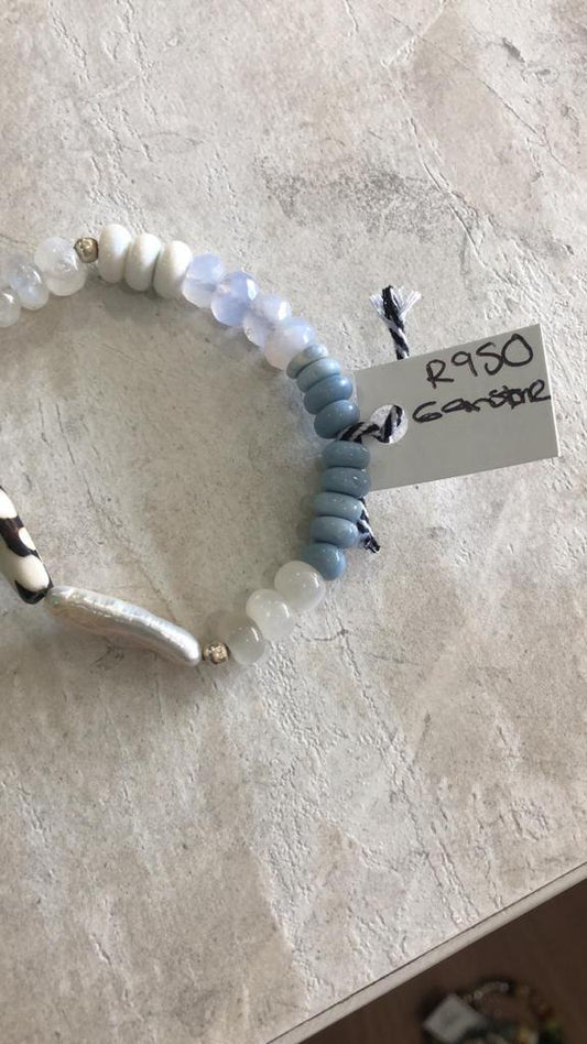 Gemstone Pearl Bracelet Blue - Out of Africa BOA