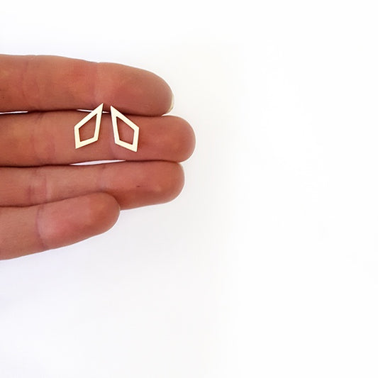 SS Kite shaped studs with CZs